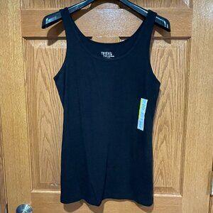 TIME AND TRU Women's L 12-14 Black Shirt Scoop Neck Layering Tank Top NWT NEW